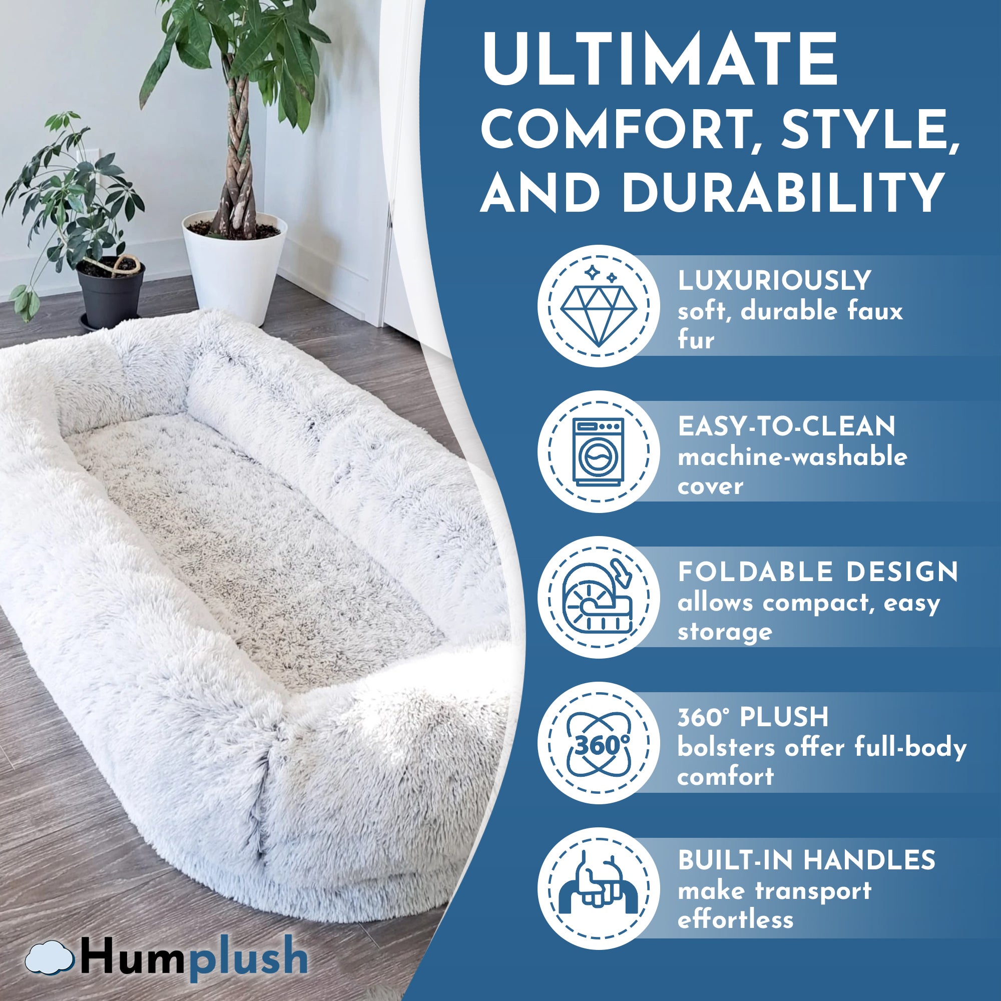 Humplush human dog bed