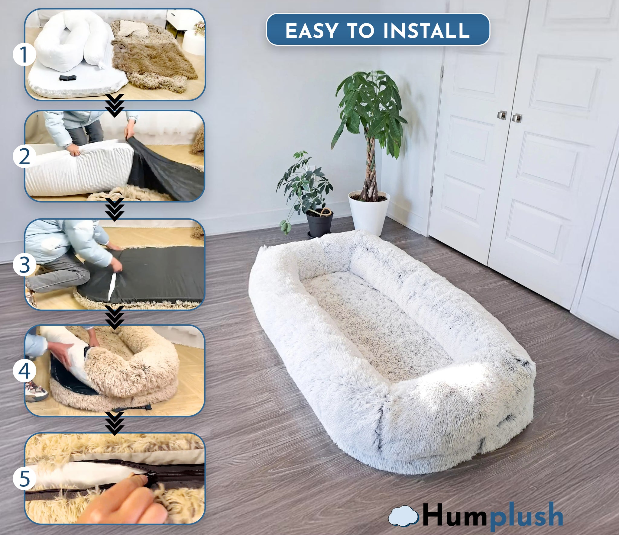 Humplush human dog bed